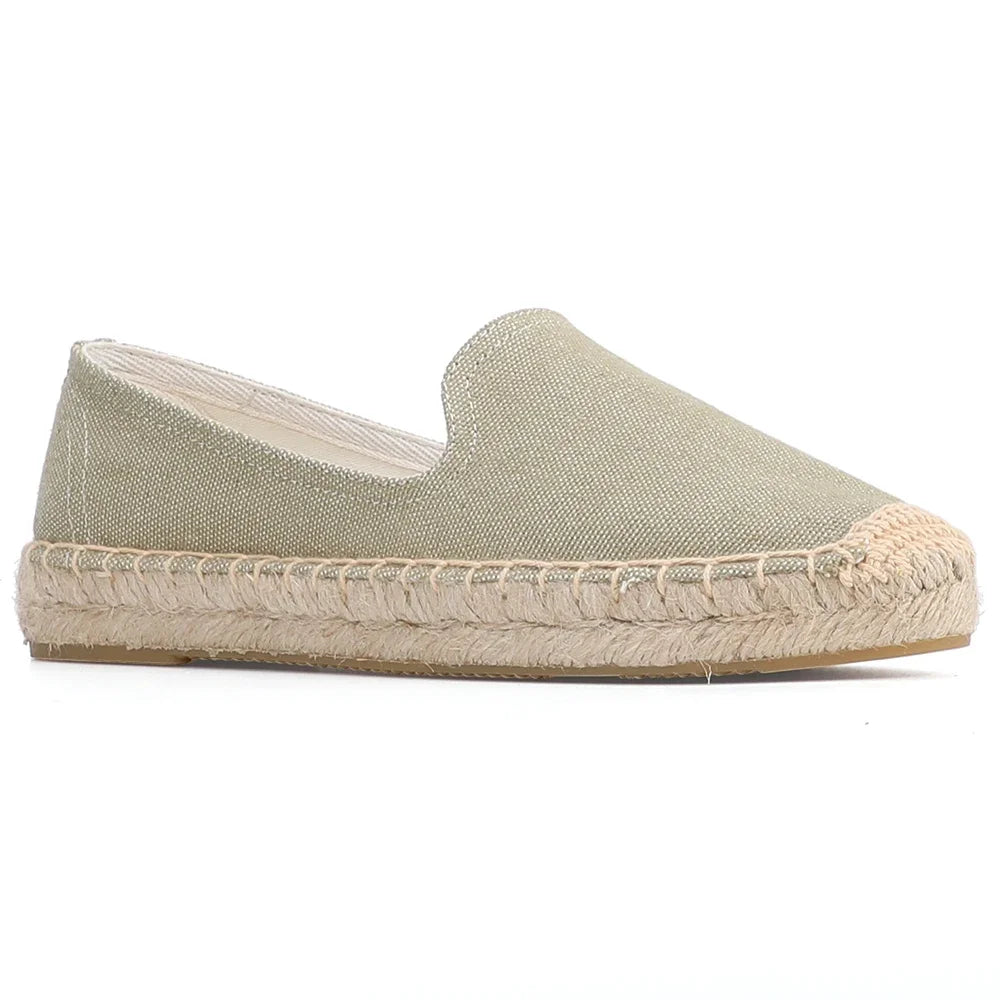 Espadrilles Femme Toile – Semelle Tressée Bout Rond