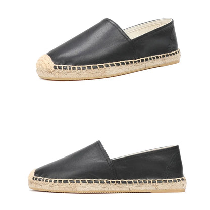 Espadrilles Femme Cuir – Bout Rond et Semelle Tressée