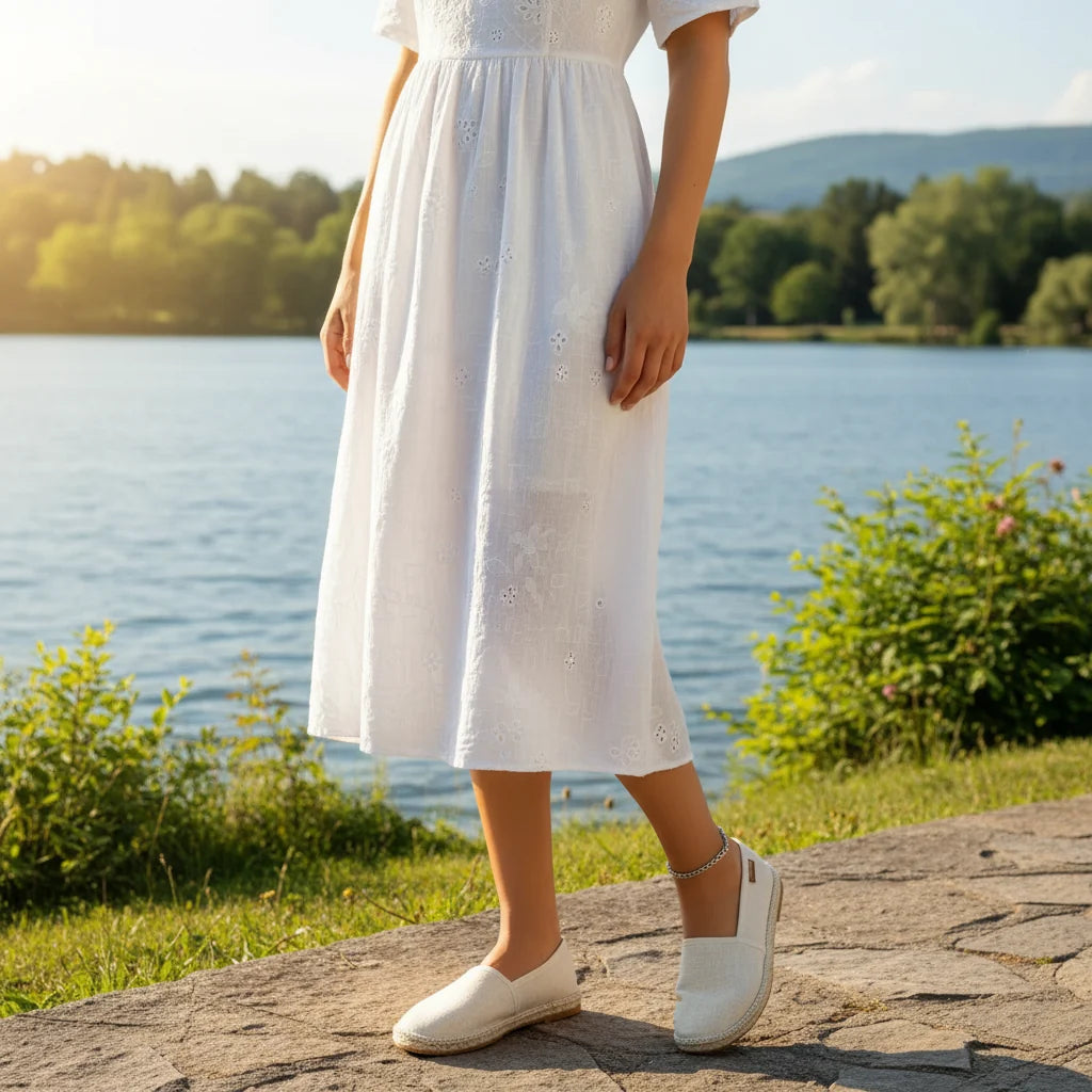 Espadrilles Femme Toile – Slip-On Uni Bout Rond