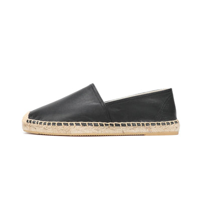 Espadrilles Femme Cuir – Bout Rond et Semelle Tressée
