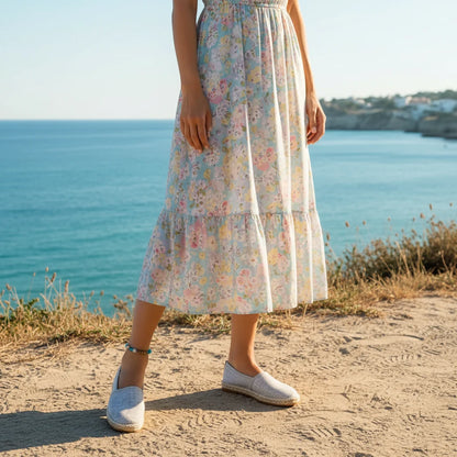 Espadrilles Femme Toile – Bicolore Slip-On Confort