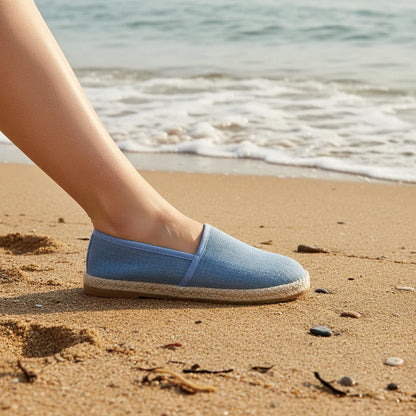 Espadrilles Femme Toile – Rayures et Semelle Tressée