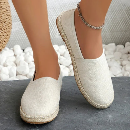Espadrilles Femme Toile – Rayures et Semelle Tressée