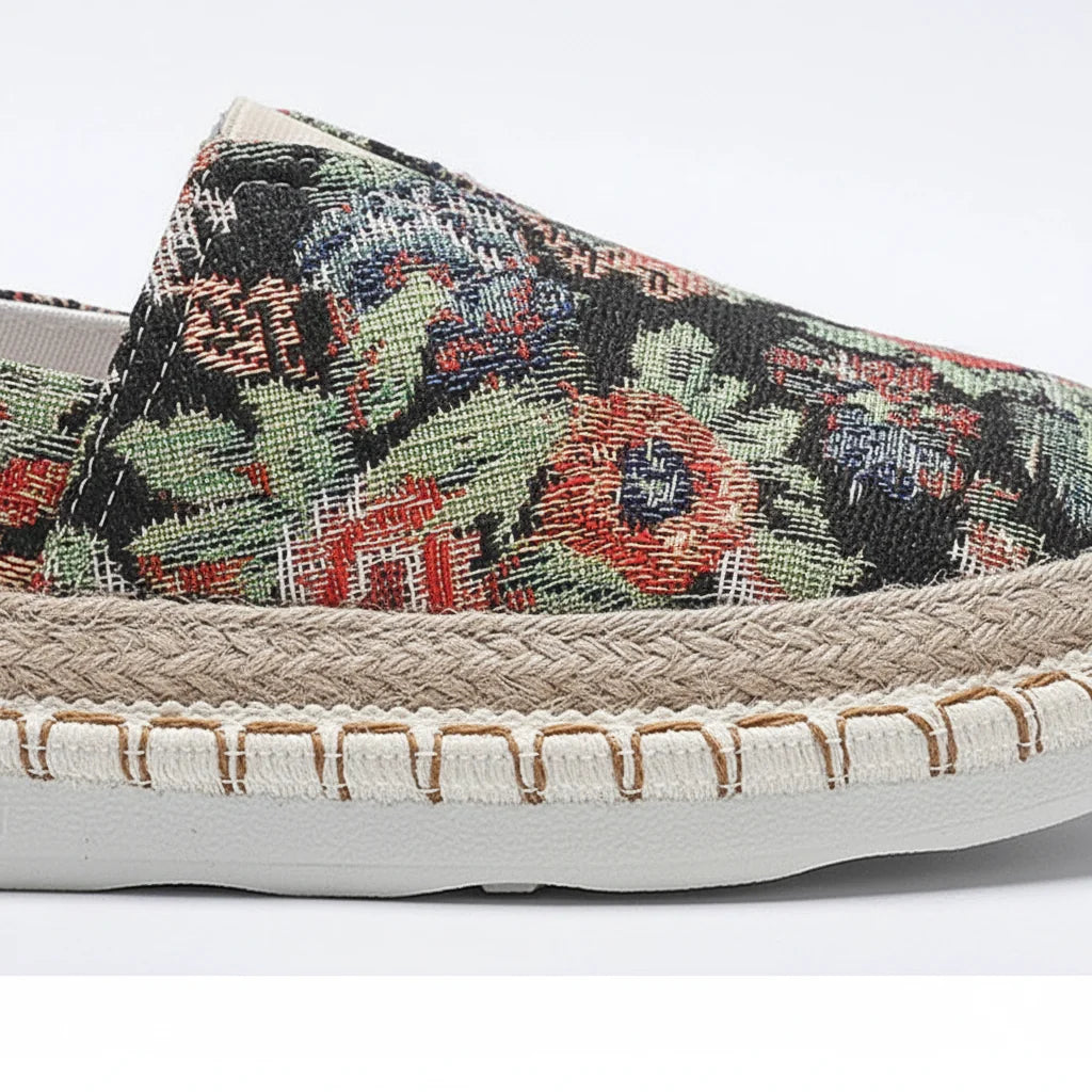 Espadrilles Homme Coton – Imprimé Floral Semelle Corde