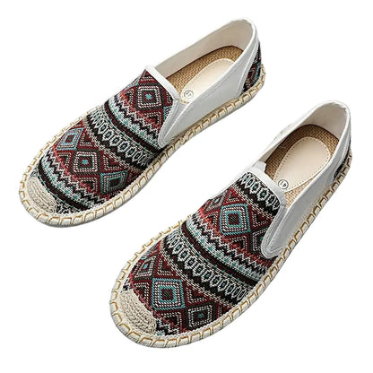 Espadrilles Homme Toile – Motifs Ethniques Slip-On