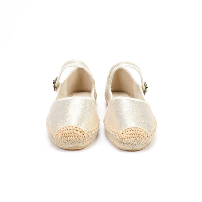 Espadrilles Femme Toile – Mary Janes Bride Boucle Contrastée