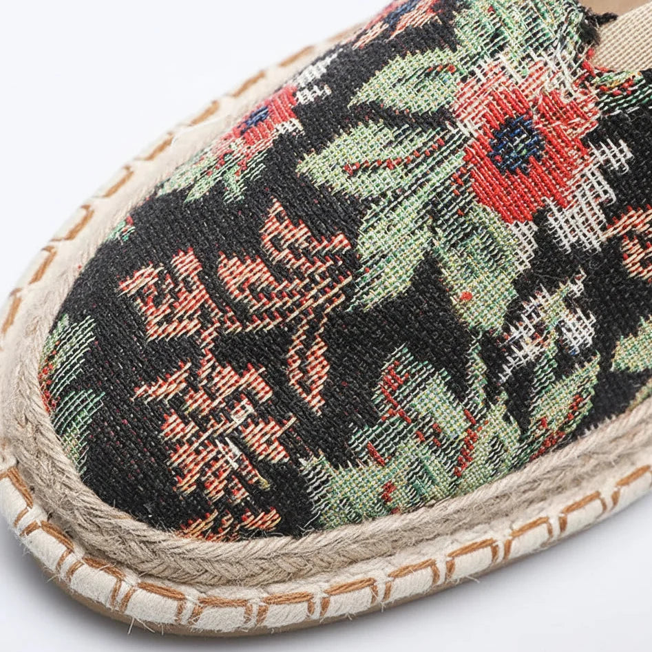 Espadrilles Homme Coton – Imprimé Floral Semelle Corde