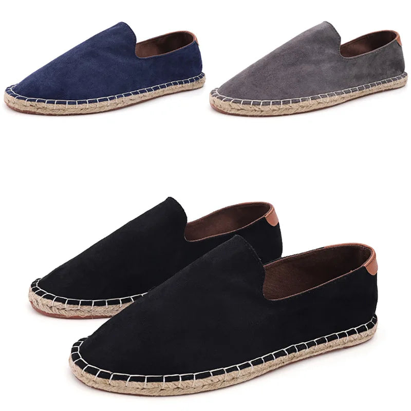 Espadrilles Homme Suédine – Slip-On Couture Apparente