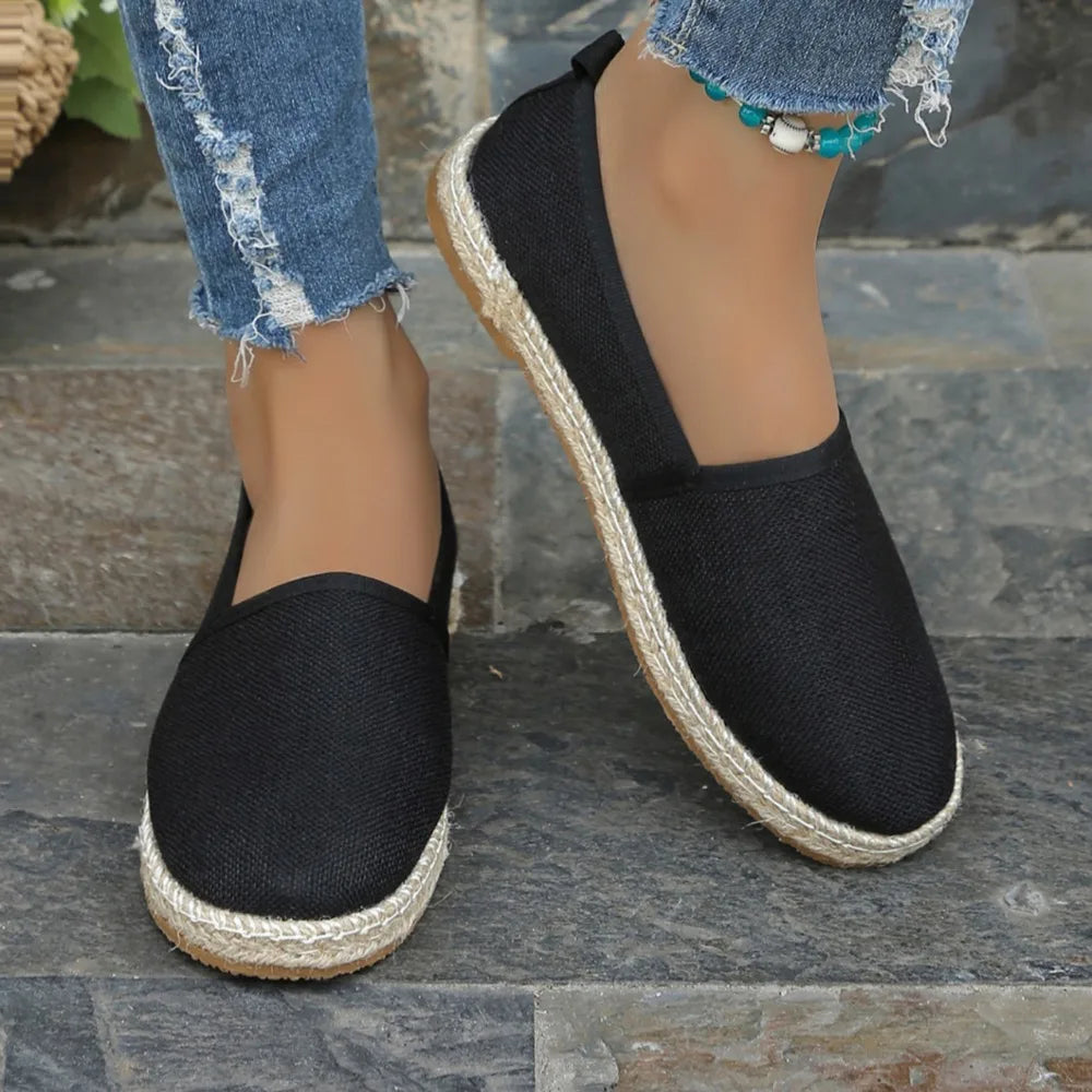 Espadrilles Femme Toile – Bicolore Slip-On Confort