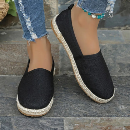 Espadrilles Femme Toile – Bicolore Slip-On Confort