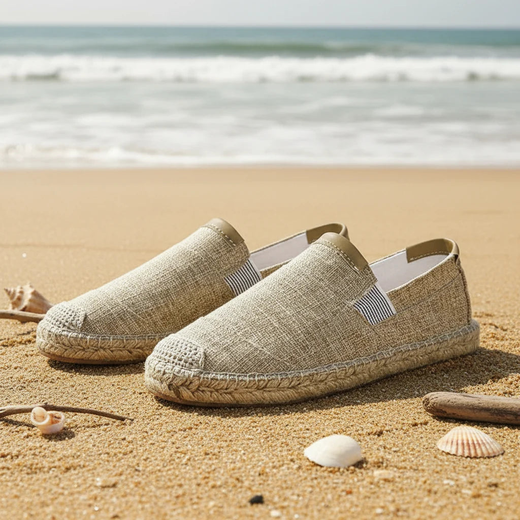 Espadrilles Homme Toile – Semelle Tressée Unie