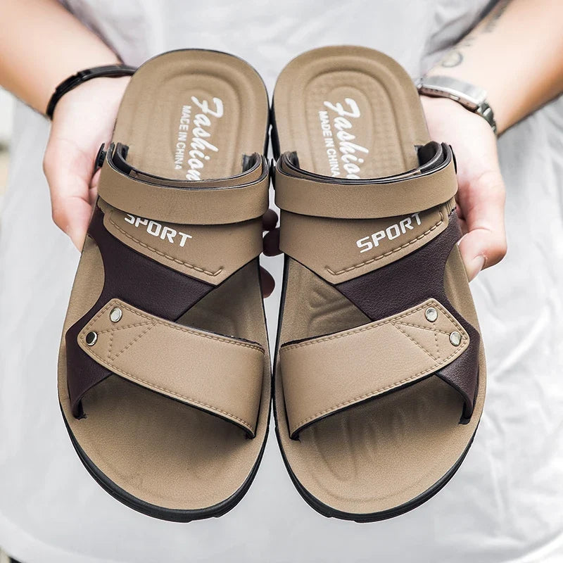 Sandales Homme – Bride Large Sport Et Finition Rivetée