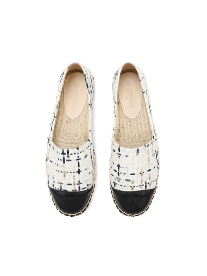 Espadrilles Femme Toile – Bout Contrasté Noir
