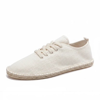 Espadrilles Homme Lin – Lacets Ton Sur Ton Semelle Corde