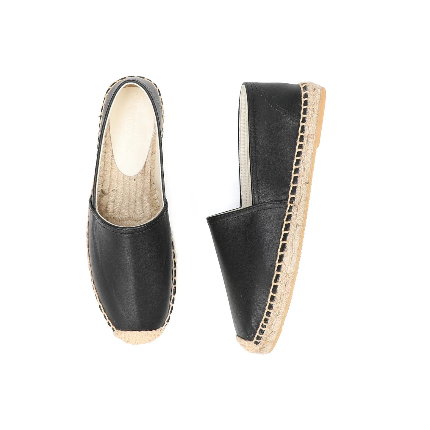 Espadrilles Femme Cuir – Bout Rond et Semelle Tressée