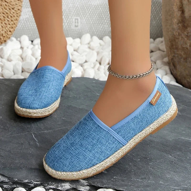 Espadrilles Femme Toile – Rayures et Semelle Tressée