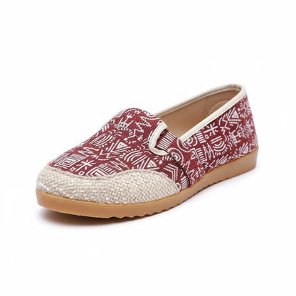 Espadrilles Femme Toile – Motif Ethnique Multicolore Tressé