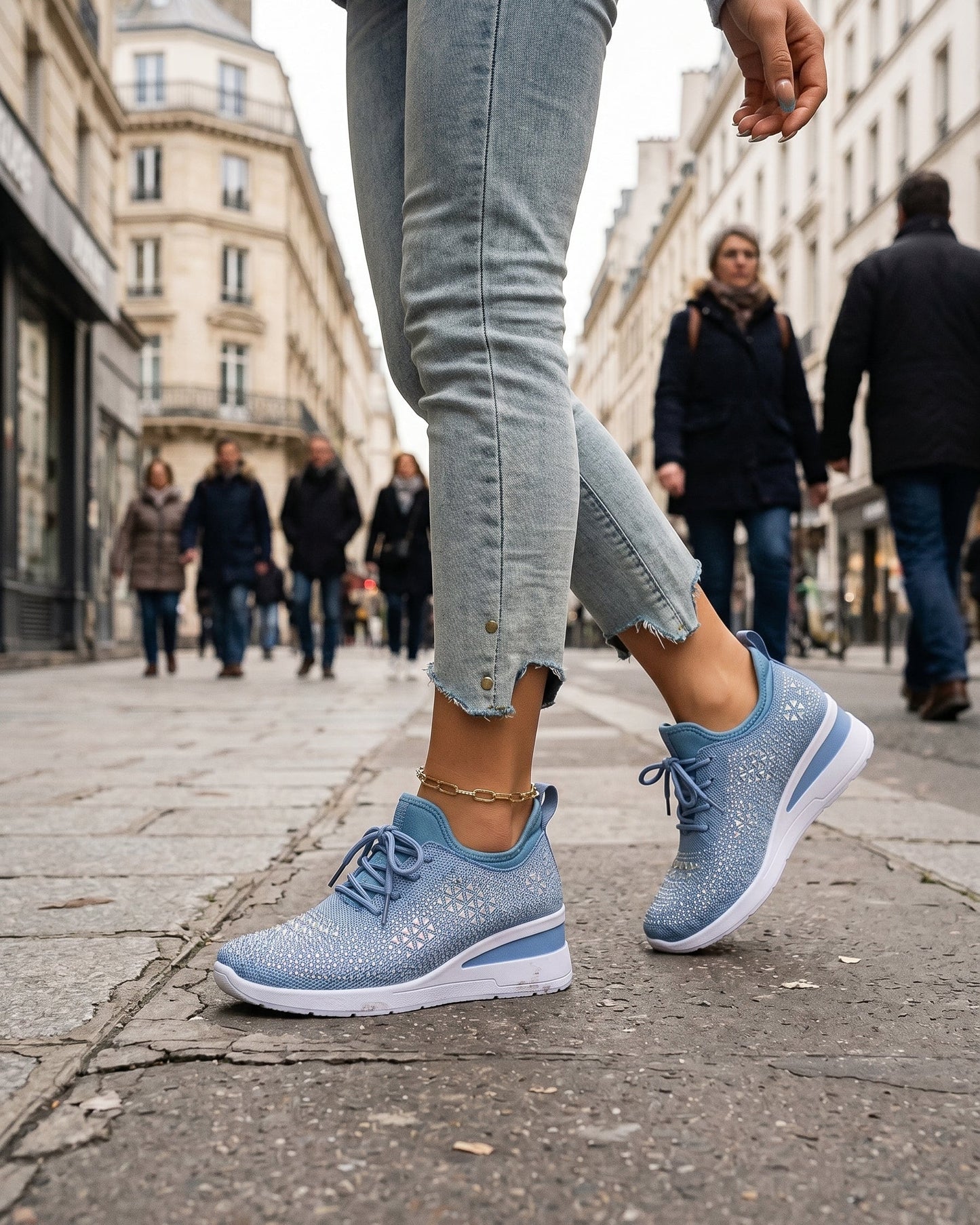 Baskets Femme Confort Strass
