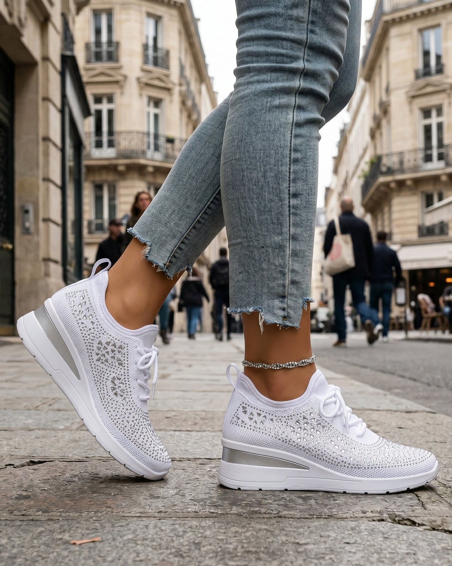 Baskets Femme Confort Strass