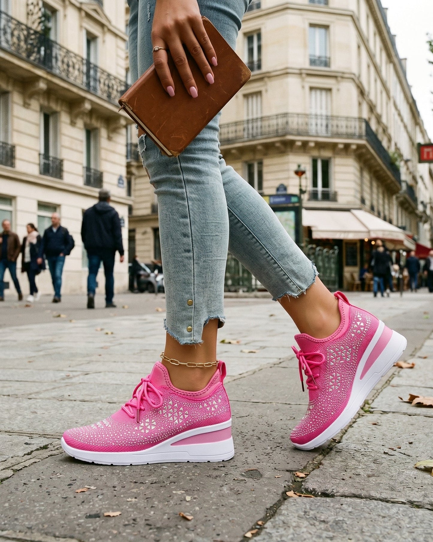 Baskets Femme Confort Strass
