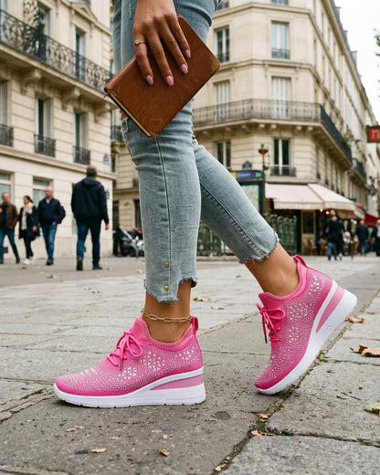 Baskets Femme Confort Strass