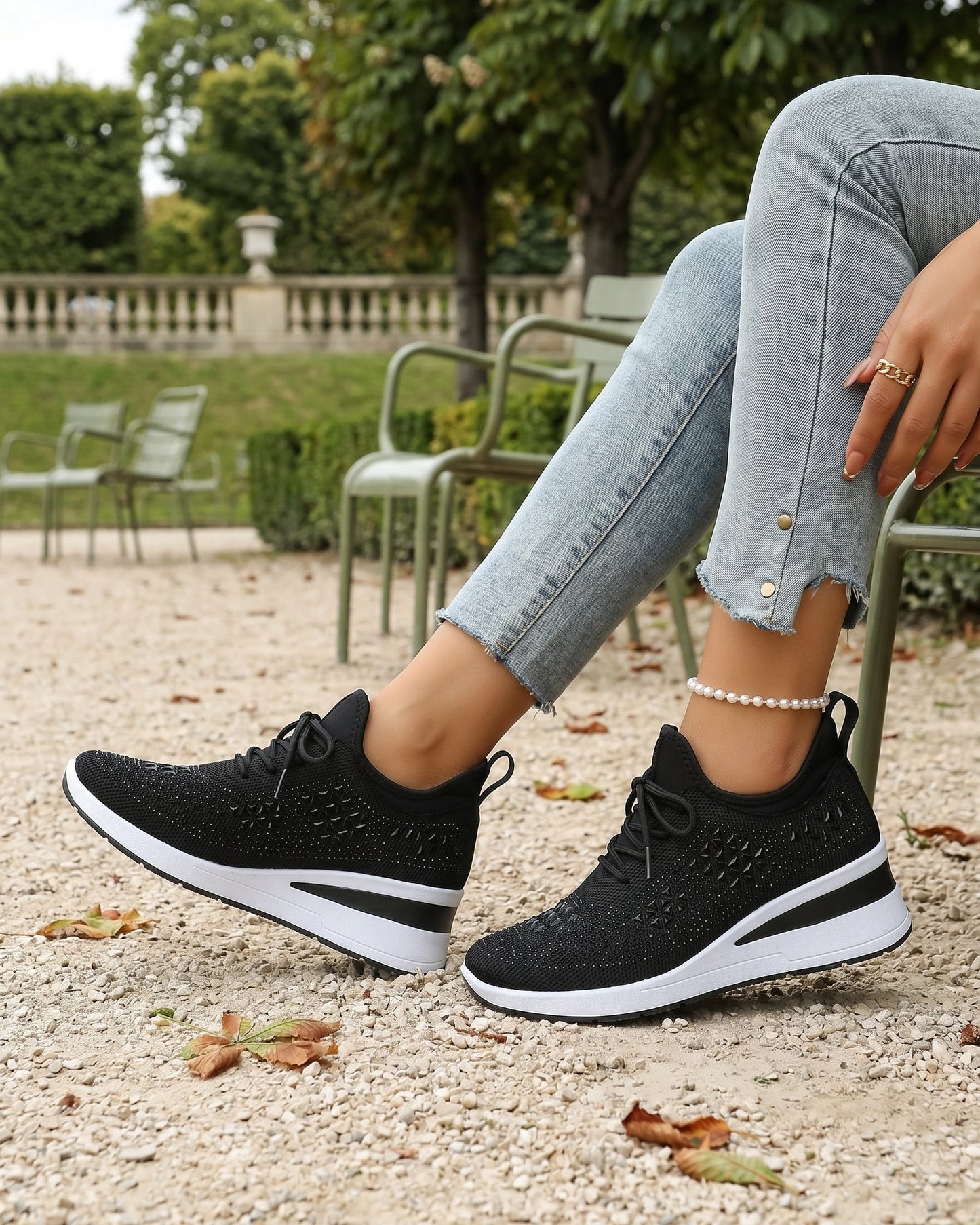 Baskets Femme Confort Strass
