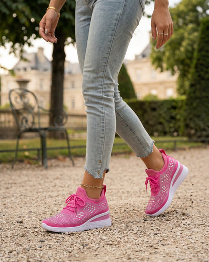 Baskets Femme Confort Strass