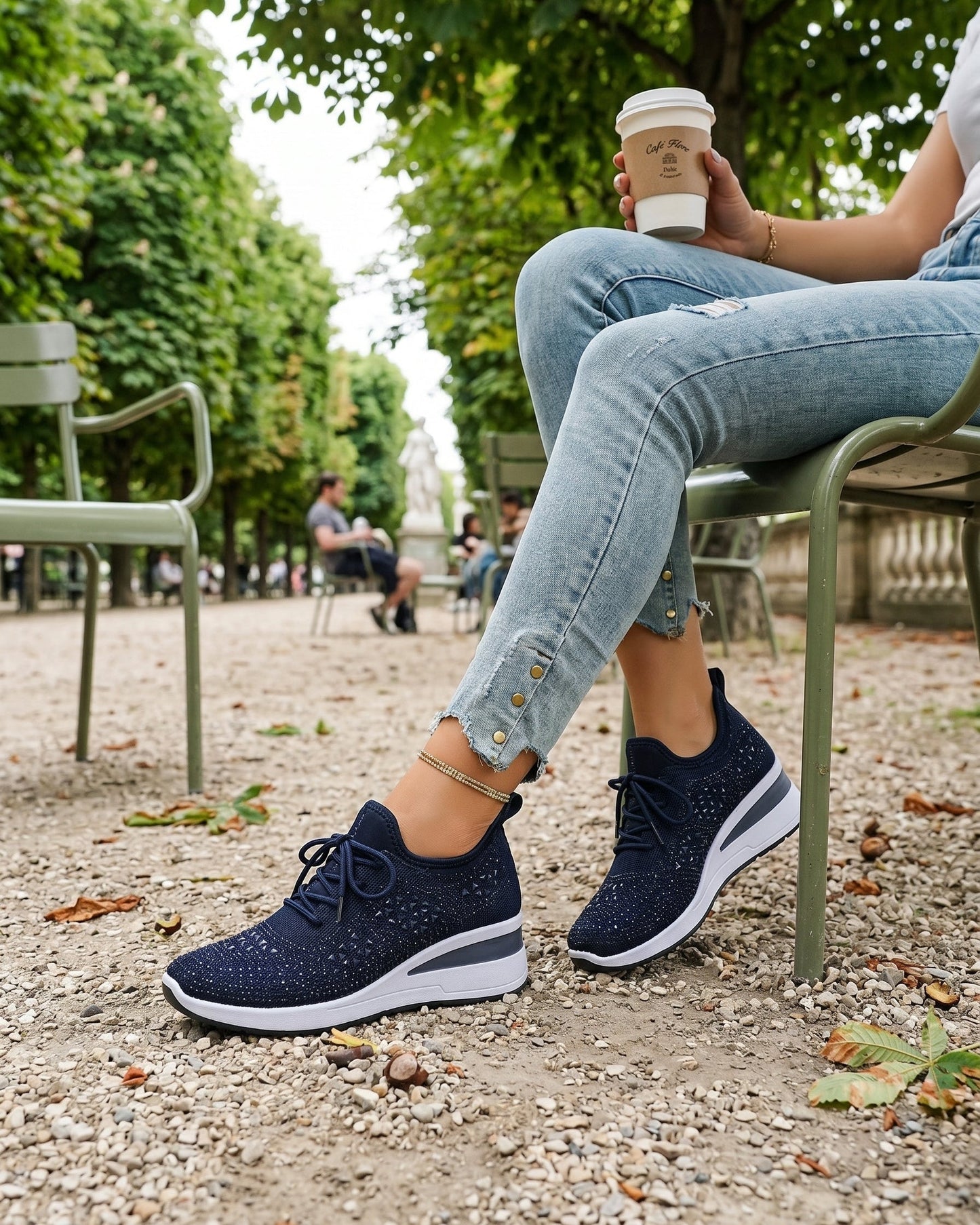 Baskets Femme Confort Strass