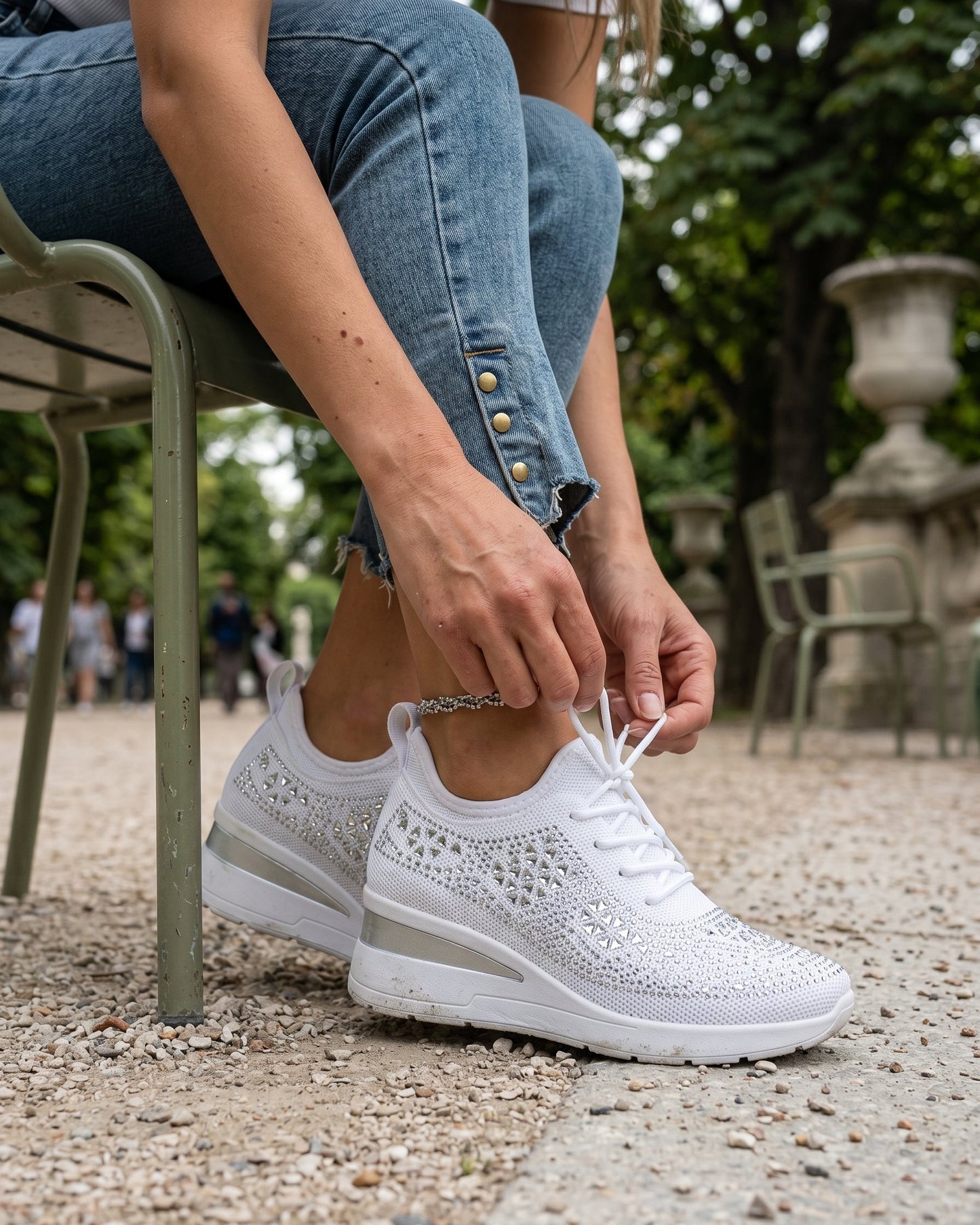 Baskets Femme Confort Strass