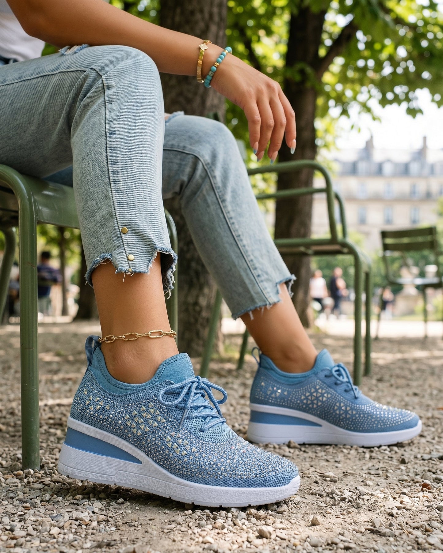 Baskets Femme Confort Strass