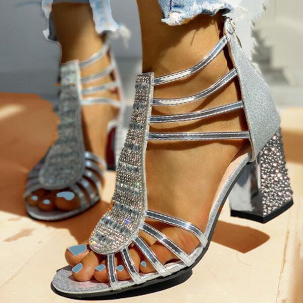 Sandales Élégantes à Talon Haut - Design Glamour Brillant