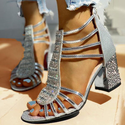 Sandales Élégantes à Talon Haut - Design Glamour Brillant