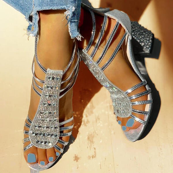 Sandales Élégantes à Talon Haut - Design Glamour Brillant